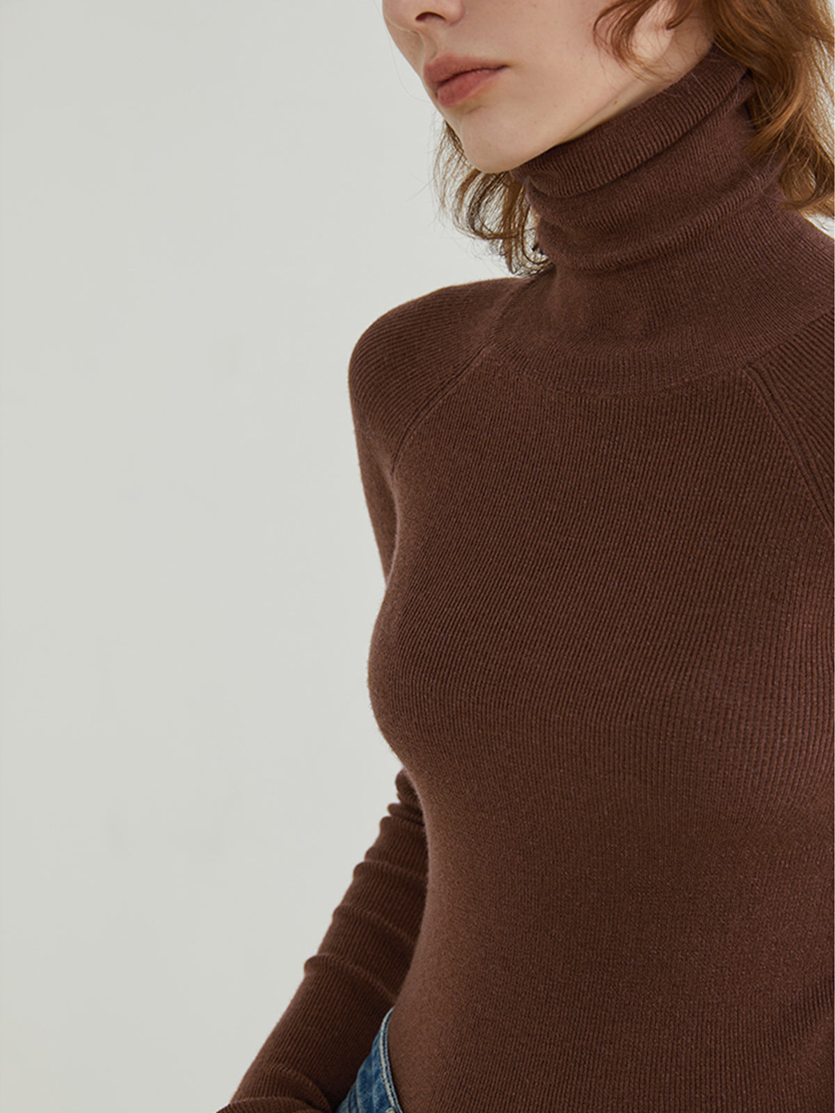 Solid Ribbed Wool Knit Top