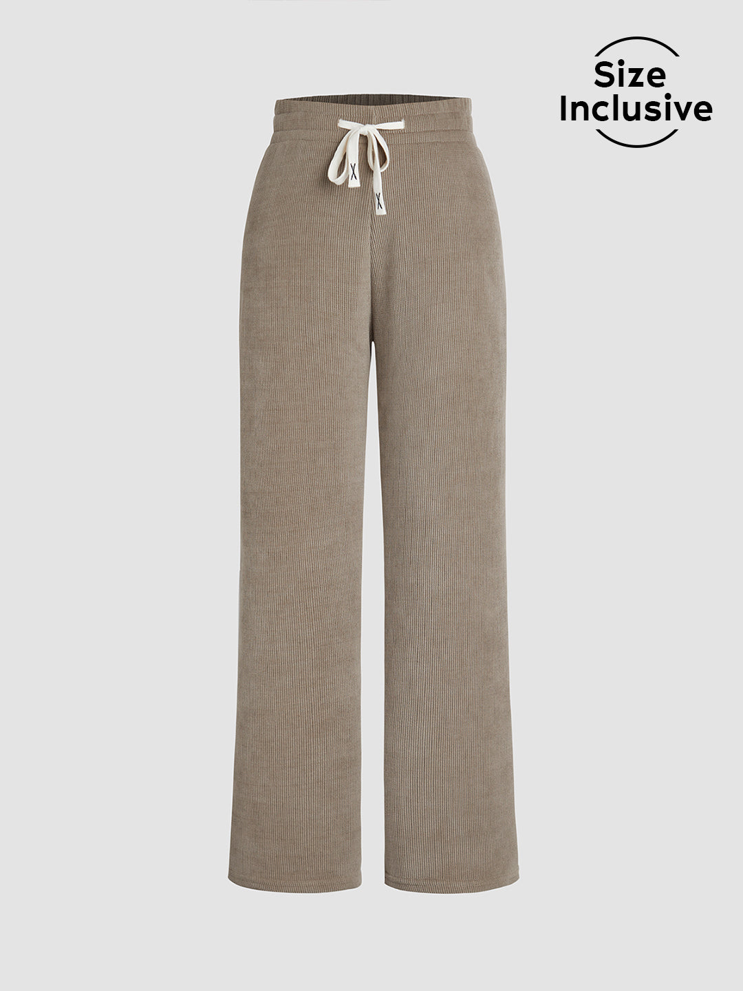 Fleece Lined Drawstring Wide Leg Pants