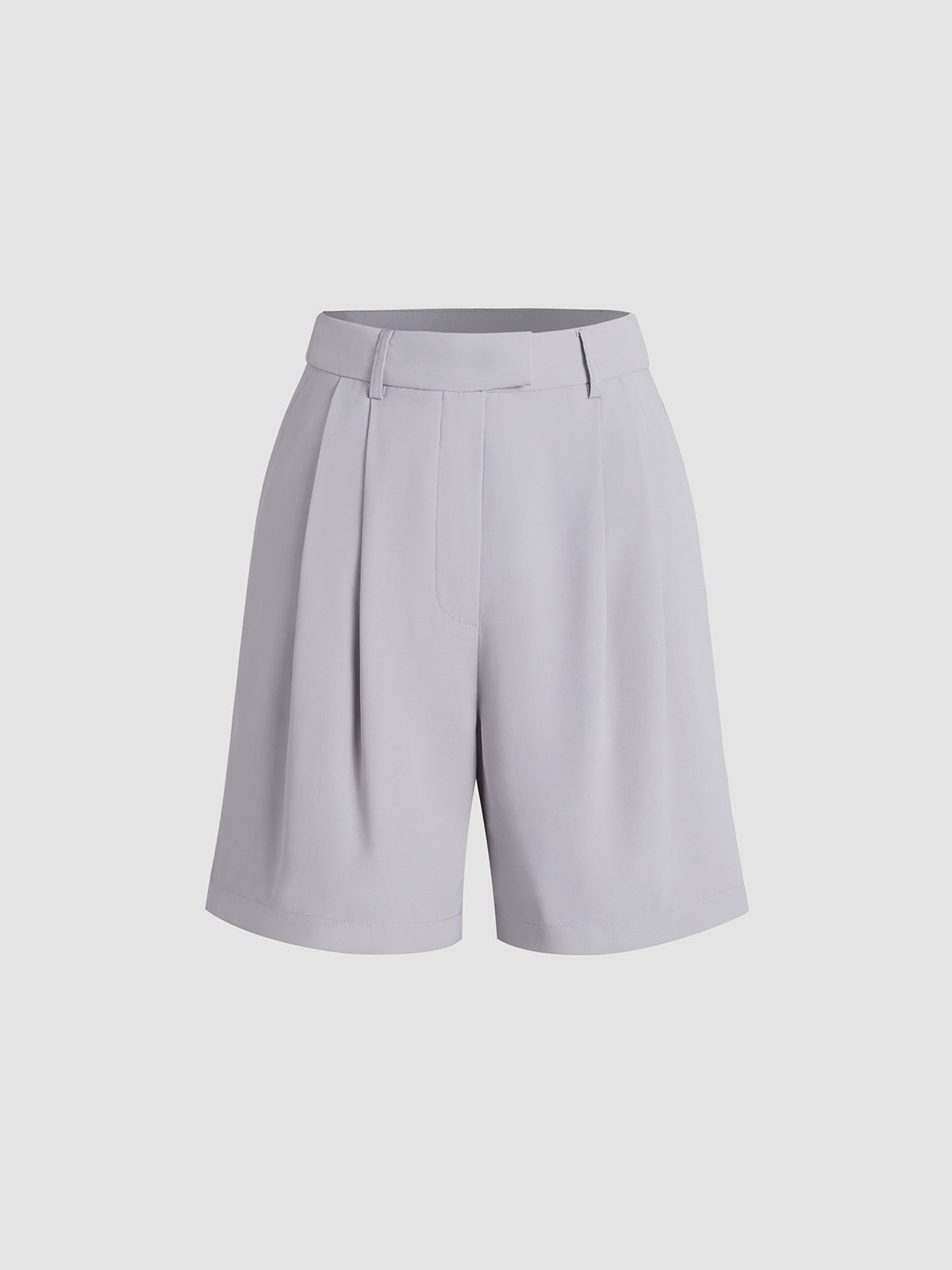 High Waisted Mid Thigh Trouser Shorts