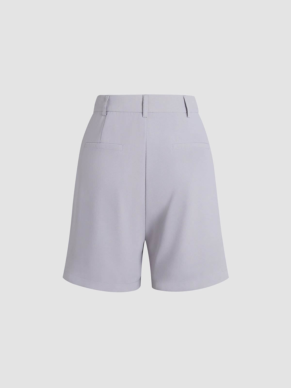 High Waisted Mid Thigh Trouser Shorts