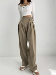 High Waisted Pleat Front Dress Pants