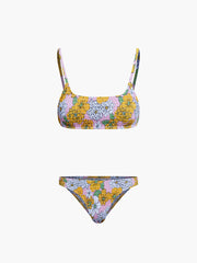 Floral Back Clip Two Piece Bikini Set