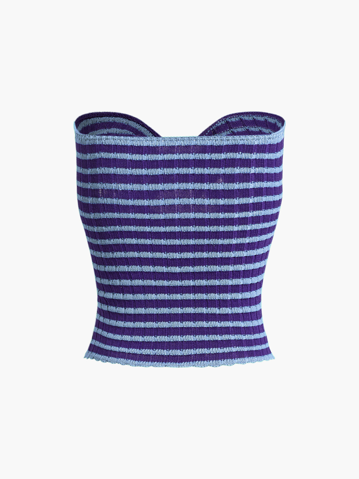 Front Twist Keyhole Knit Strapless Tube Top