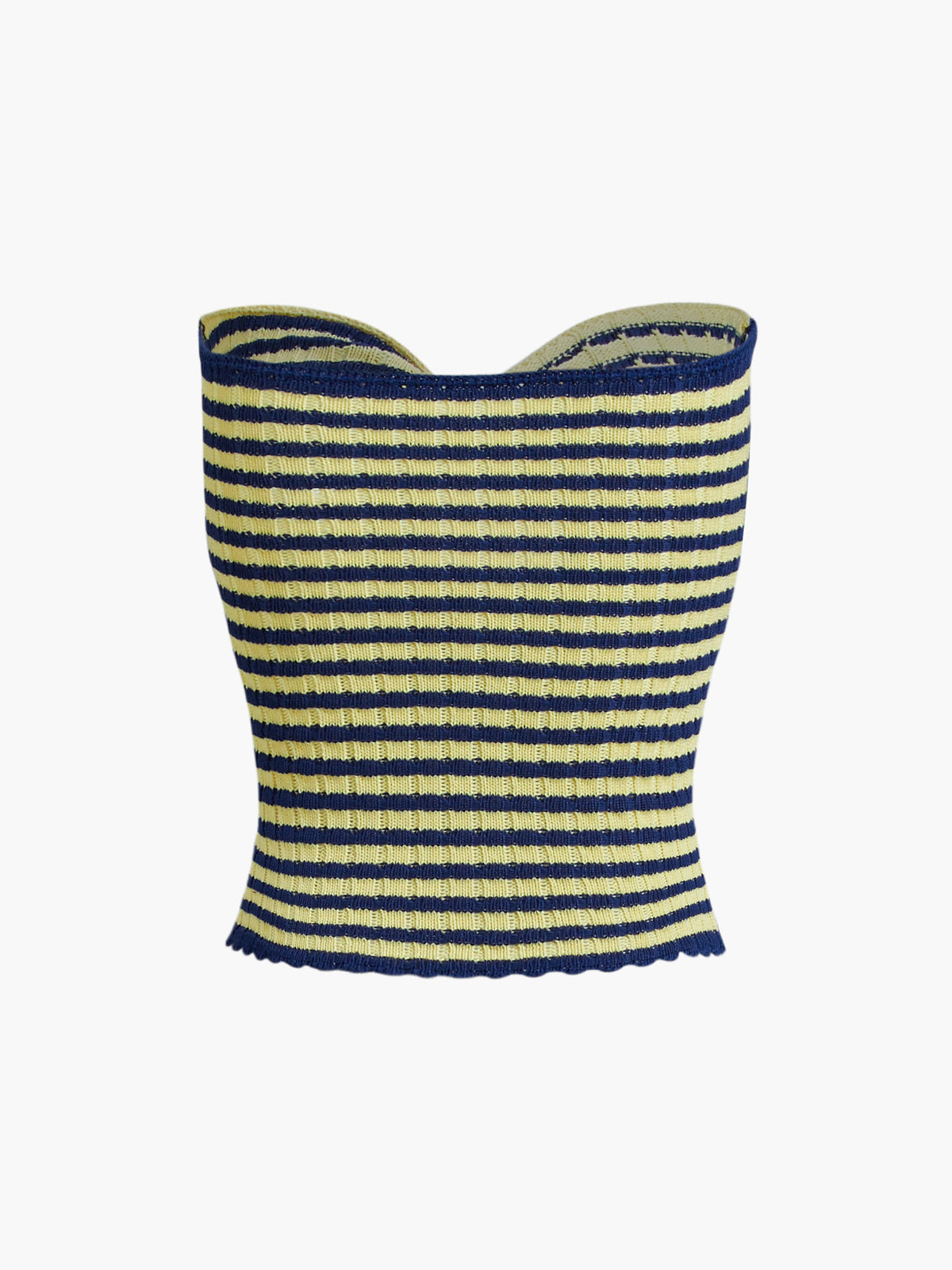 Front Twist Keyhole Knit Strapless Tube Top