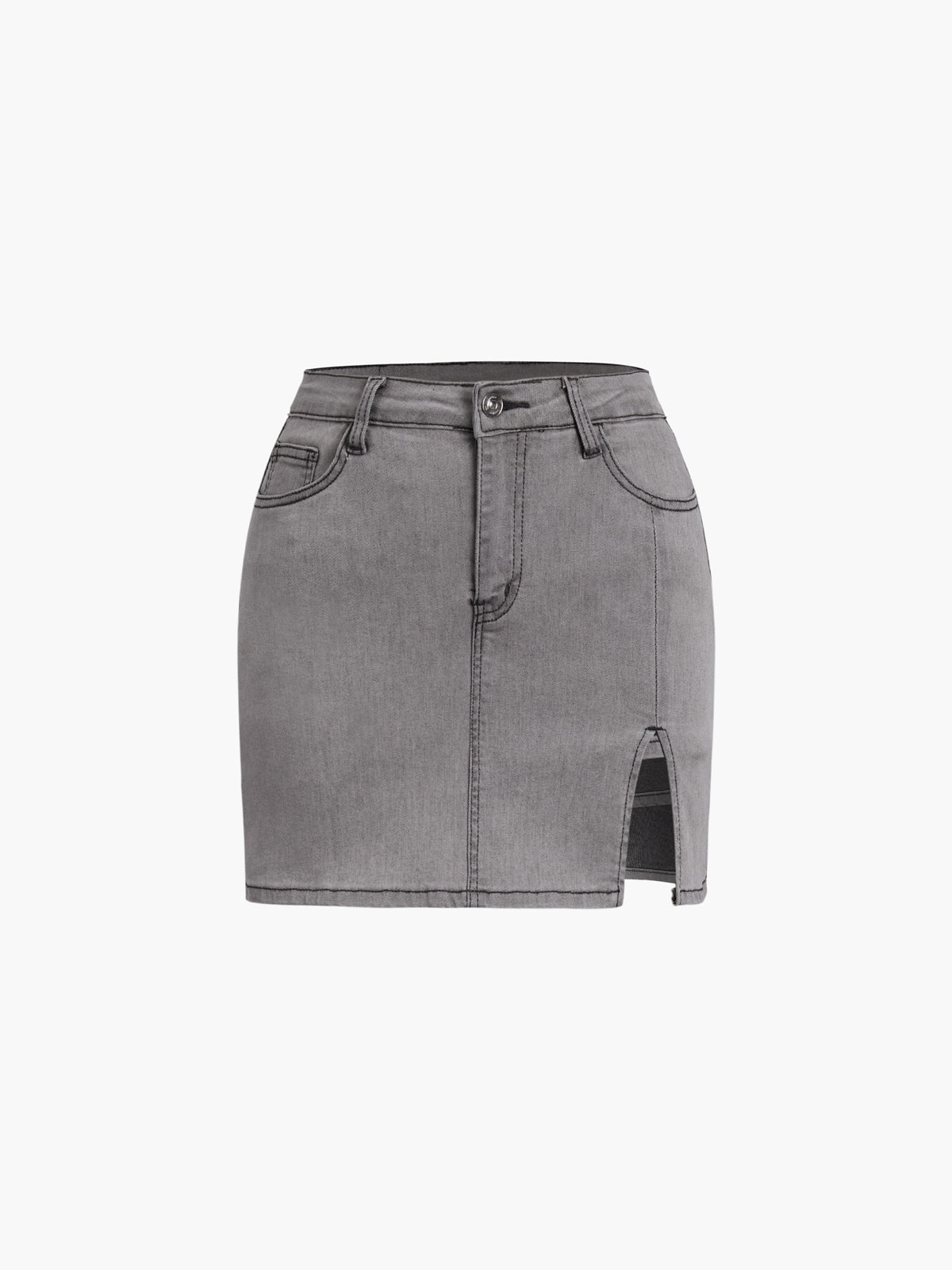 Grey Denim Jean Skirt