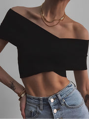 Criss Cross Off-Shoulder Crop Top