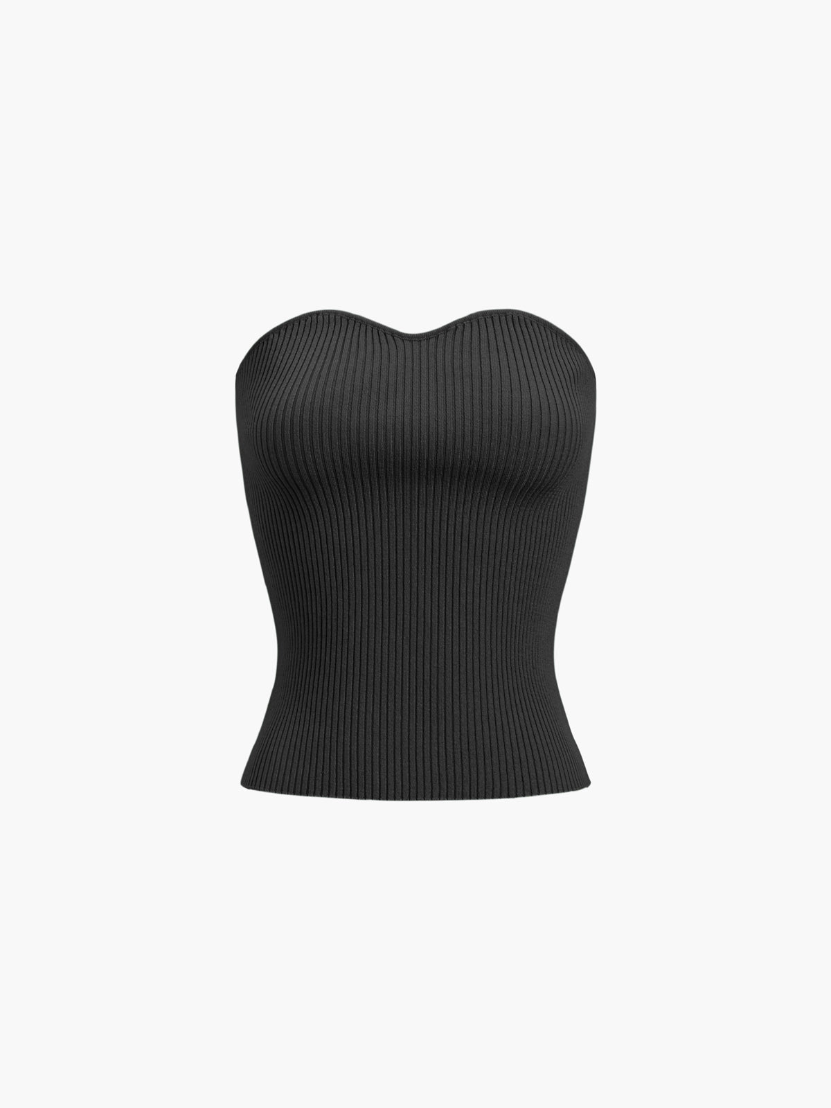 Leisure Ribbed Sweetheart Strapeless Tube Top