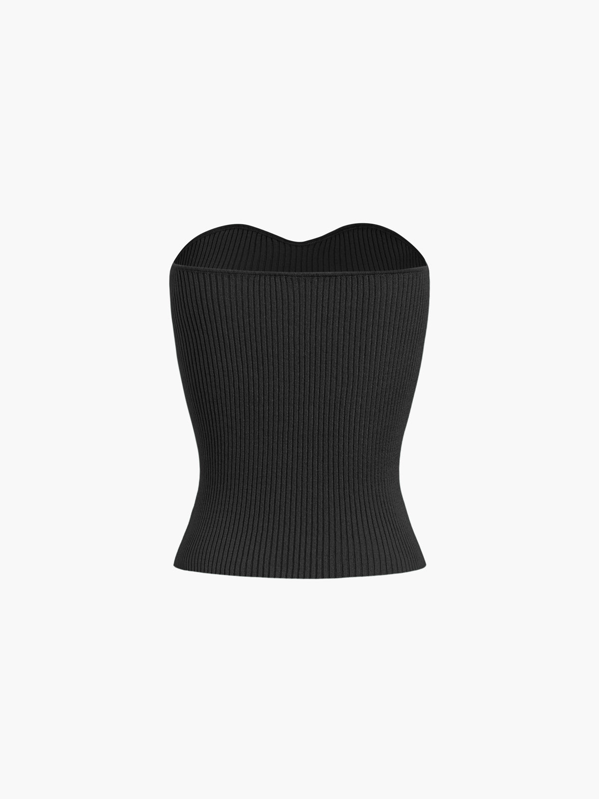 Leisure Ribbed Sweetheart Strapeless Tube Top