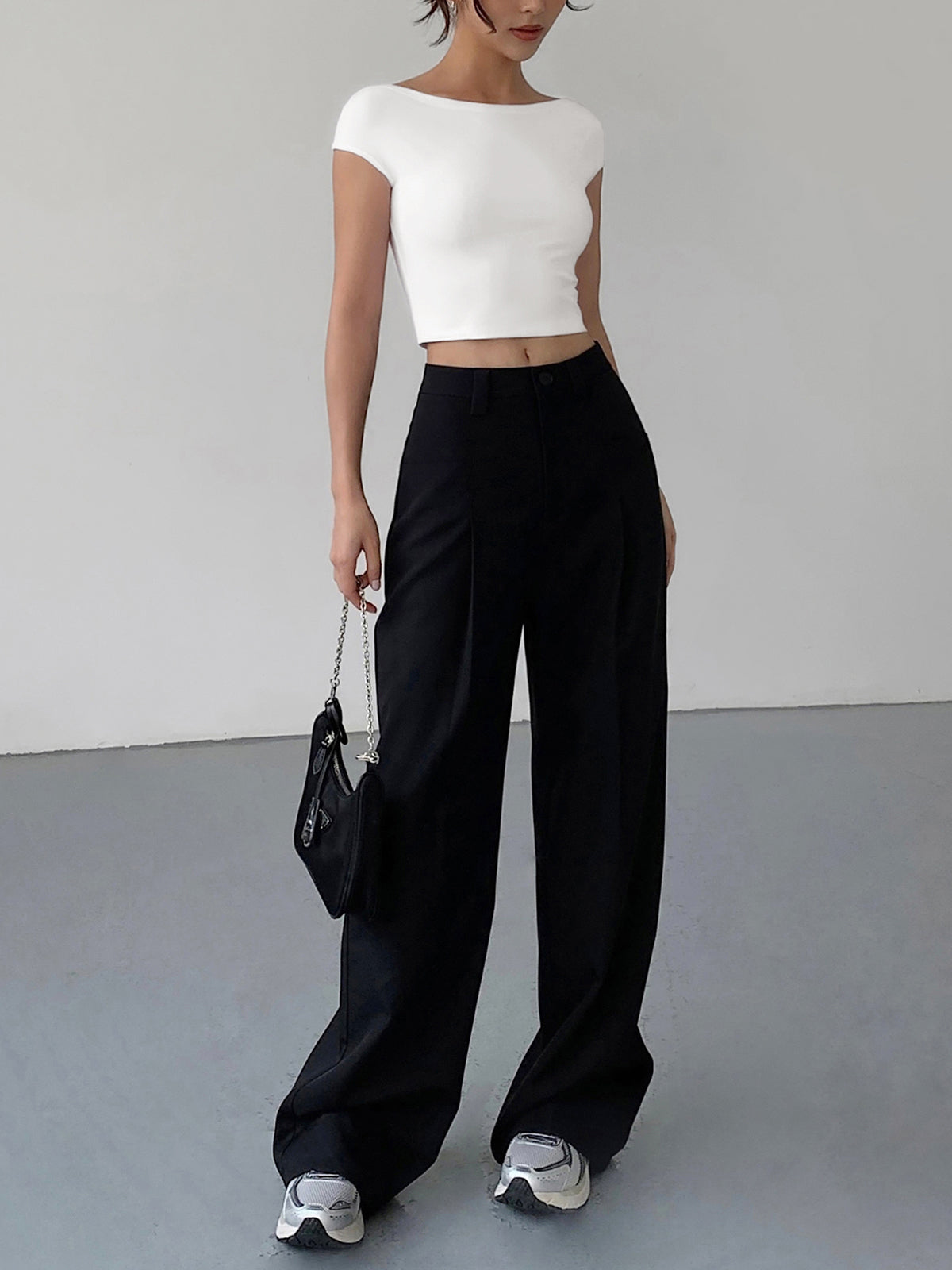 Basic Cap Sleeve Crop Shirt