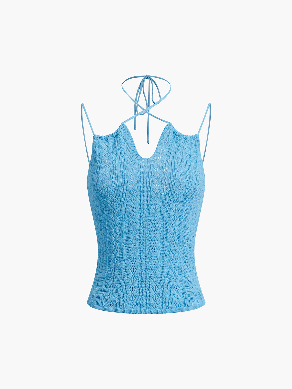 Diamonds Eyelet Knit Crop Cami Top