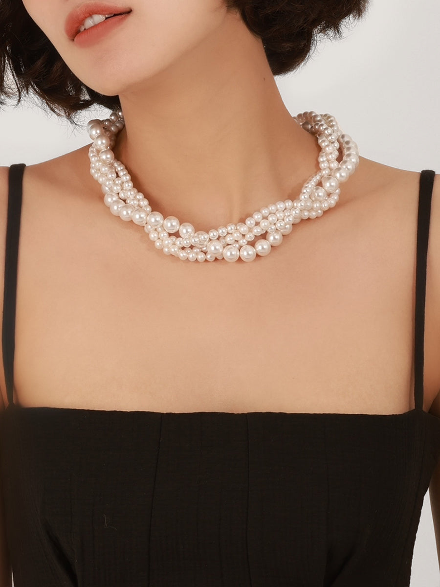 Multiple Layers Pearls Necklace