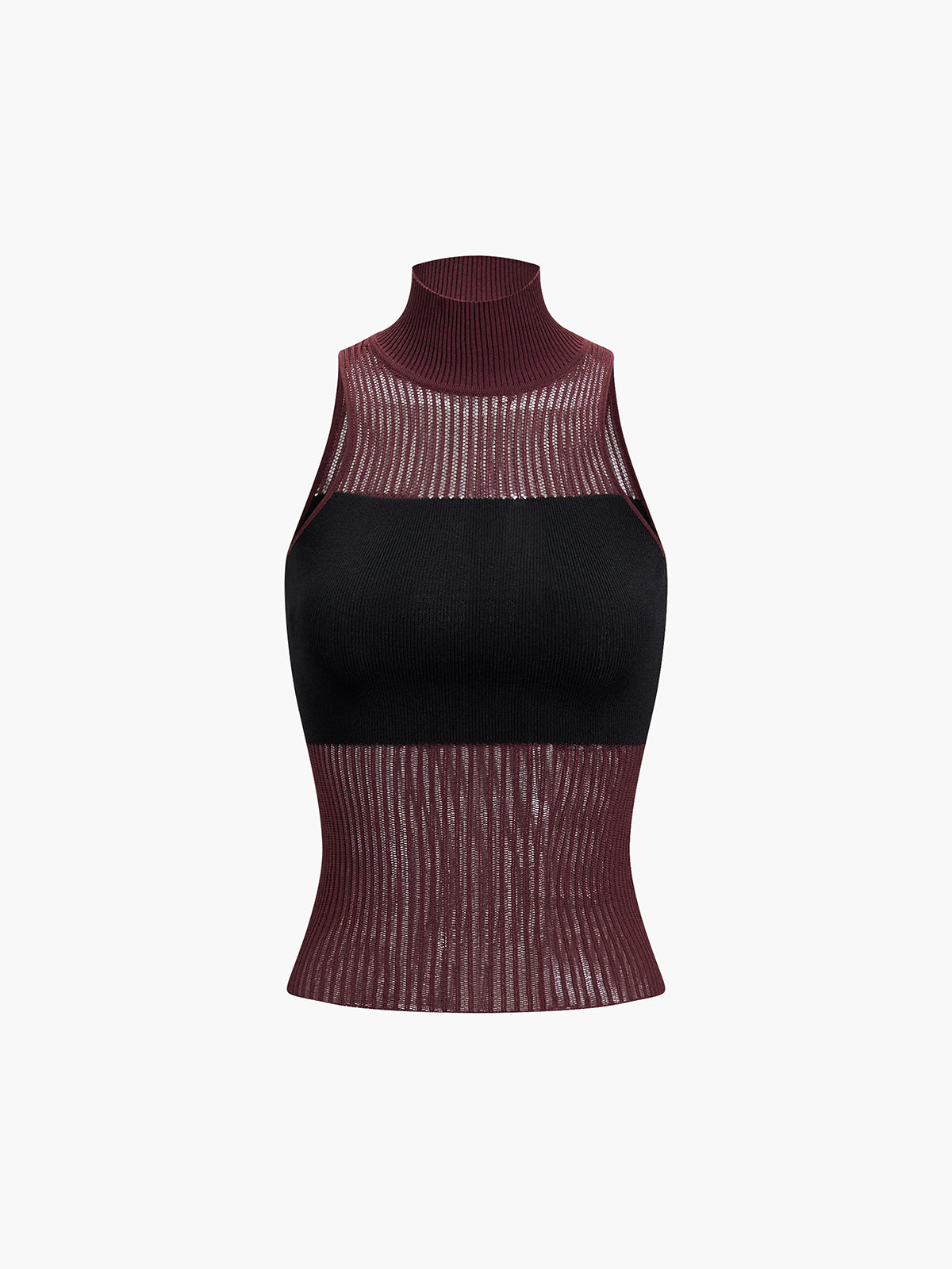 Combination Mock Neck Tank Top