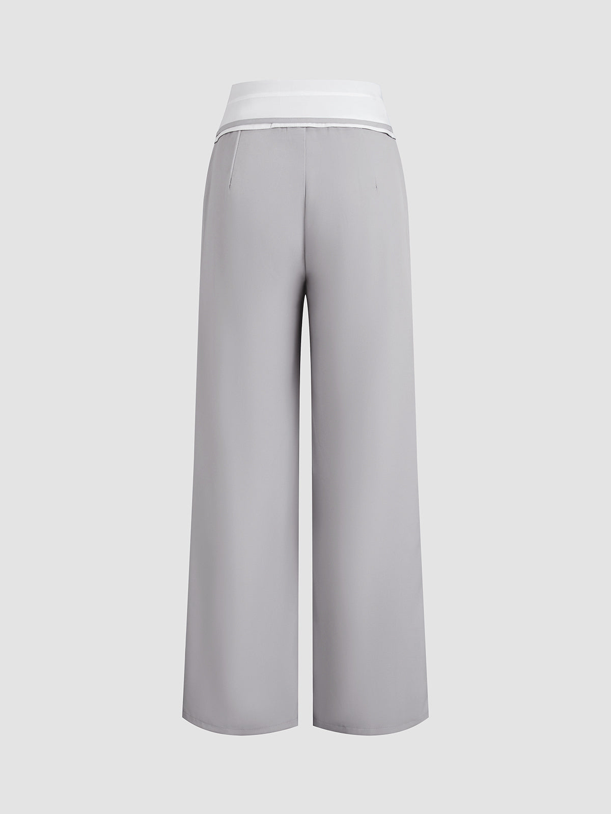 Contrast Waist Leisure Wide Leg Pants