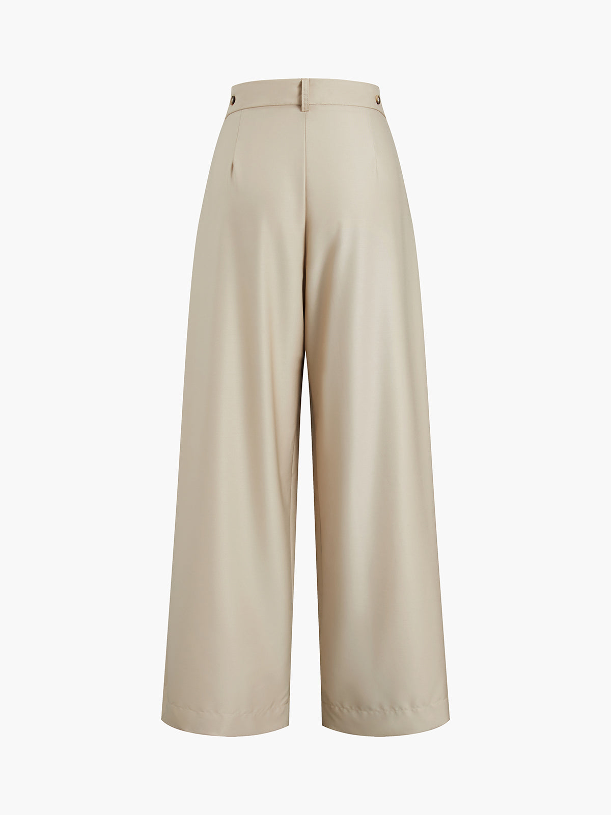 Utility Buttoned Pleat Wide Leg Pants