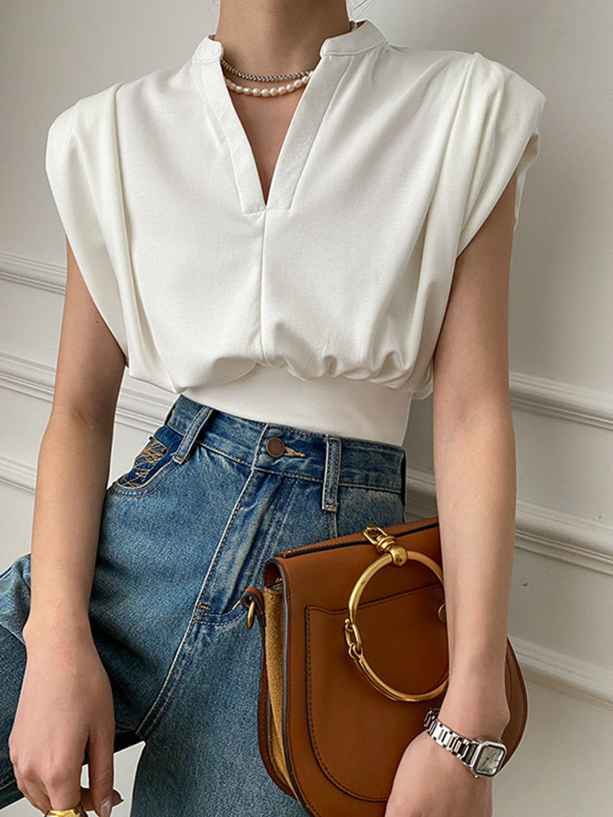 Utility V-Neck Crop Shirt