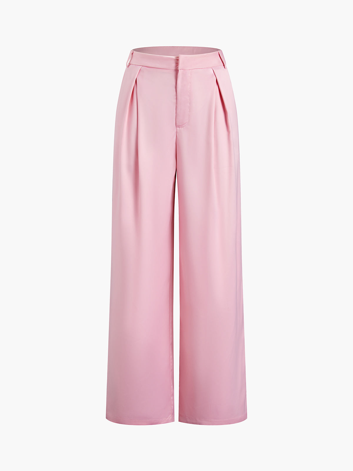 Satin Pleat Wide Leg Pants