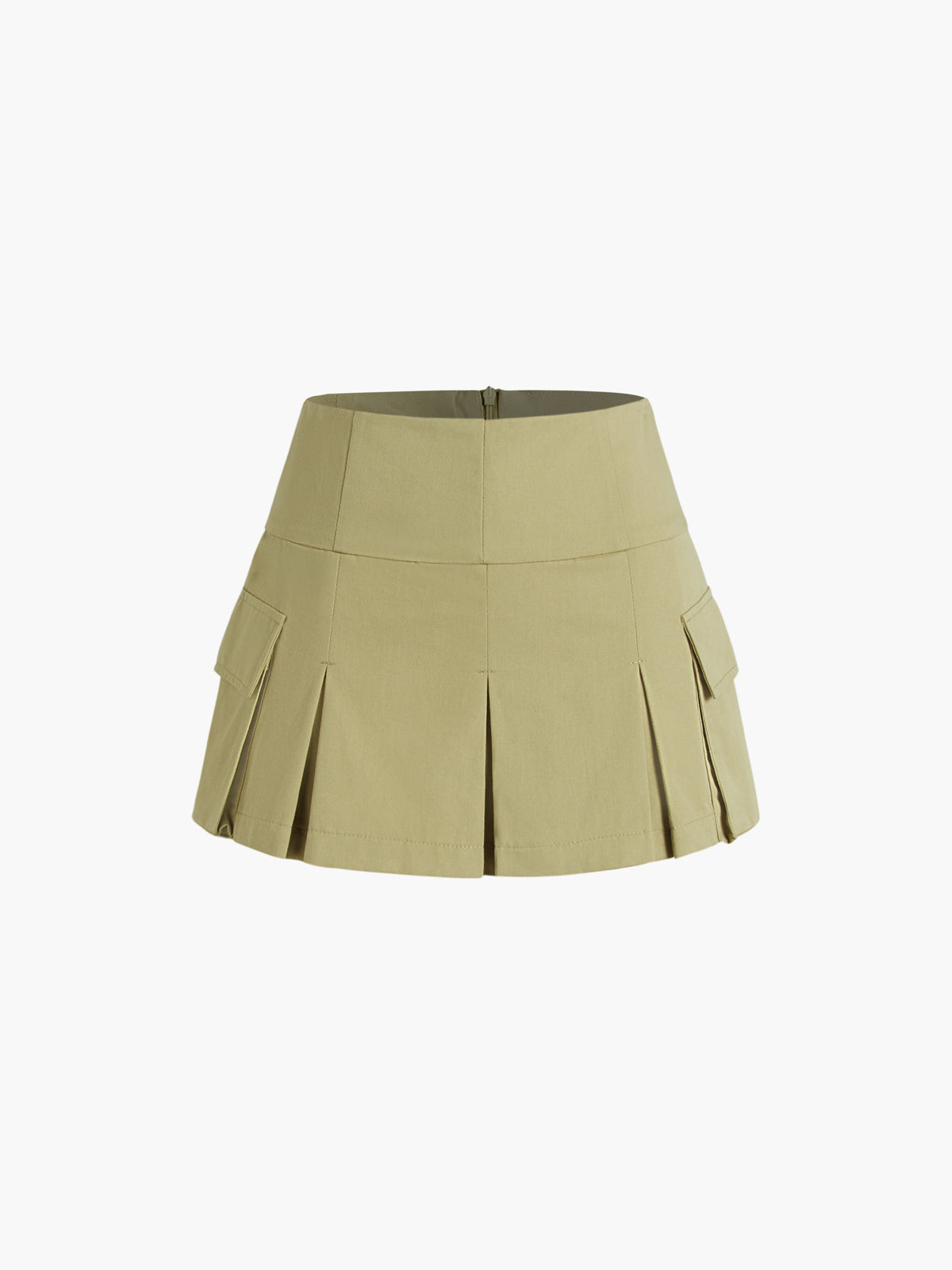 Zippered Cargo Pleat Skirt
