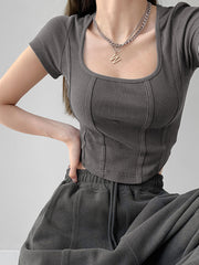 Corset Square Neck Shirt