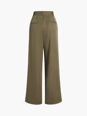 Casual Pleat Wide Leg Pants