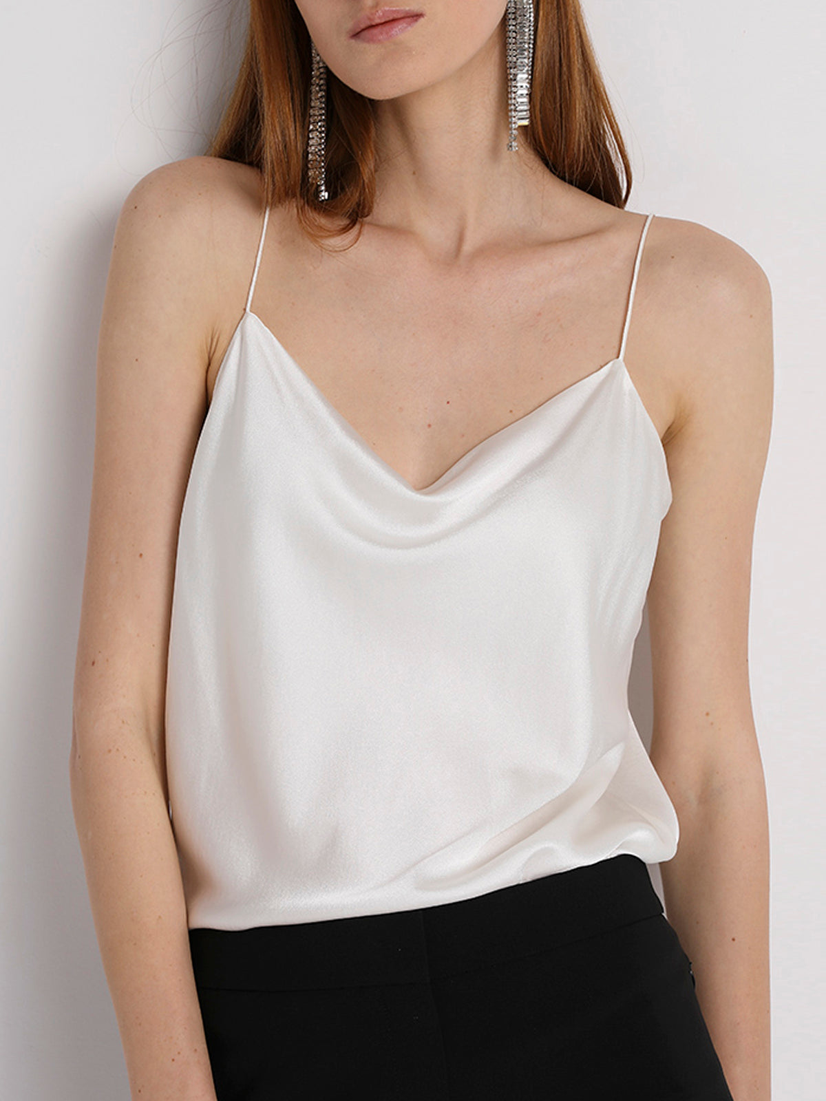 Leisure Cowl Neck Satin Cami Top