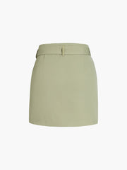 Belted Layered Mini Skirt