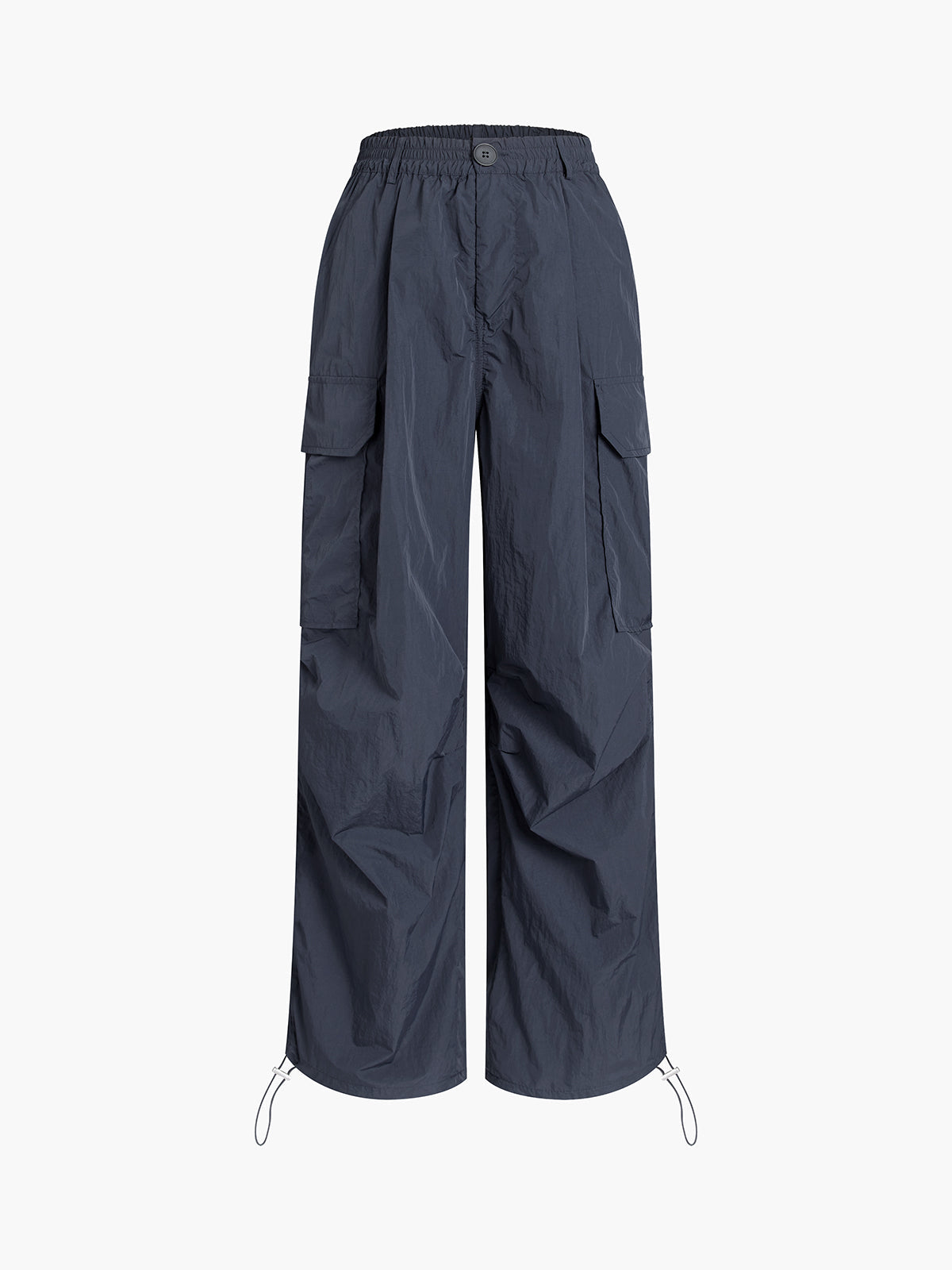 Drawstring Pockets Parachute Pants