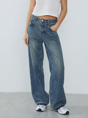 Retro Denim Wide Leg Jeans