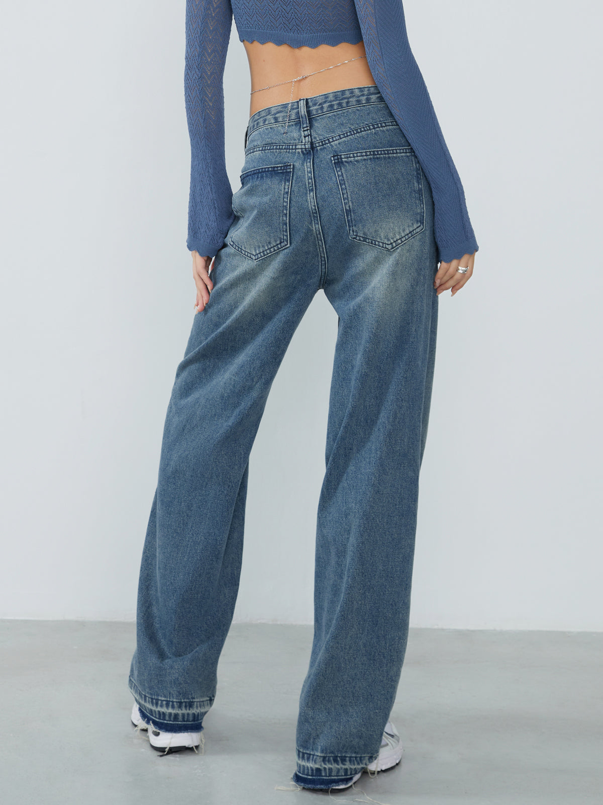 Retro Denim Wide Leg Jeans