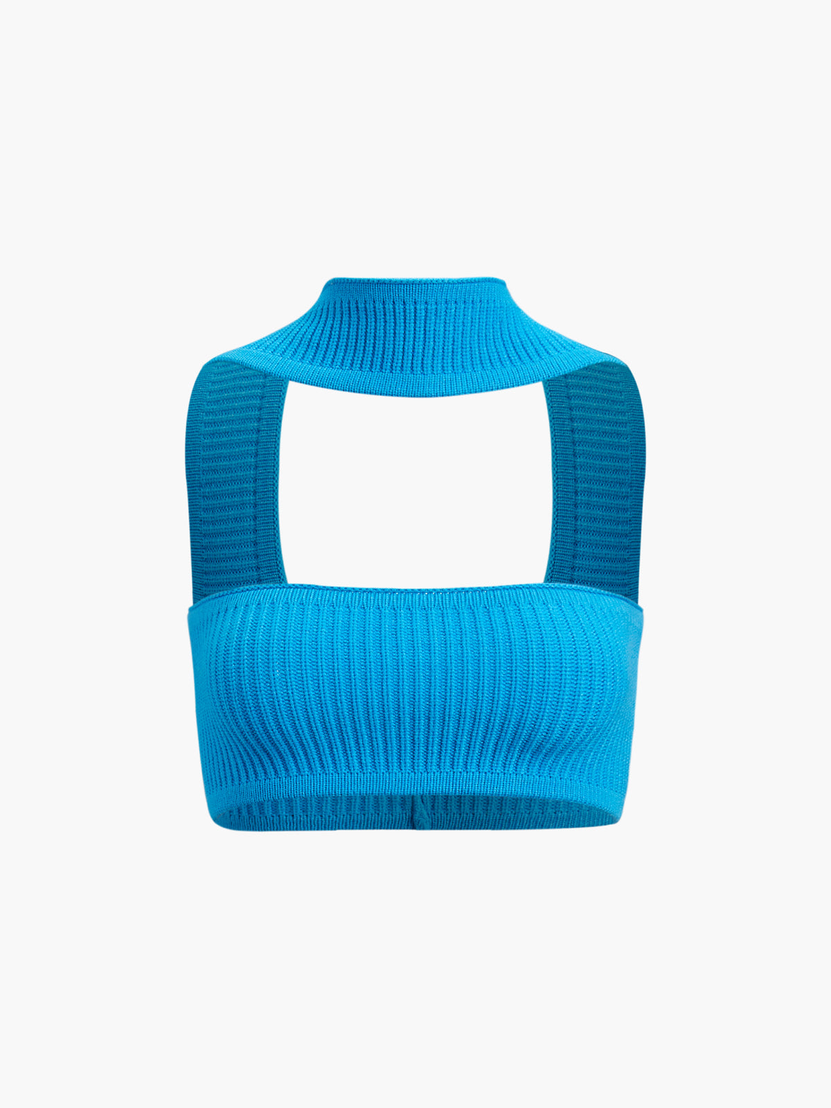 Ribbed Halter Crop Top