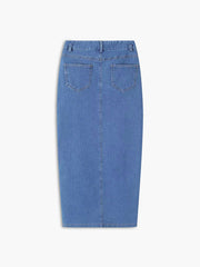 Utility Slit Denim Skirt