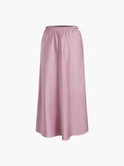 Elastic Waistband Satin Skirt