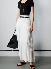 Utility Pleated Long Skirt