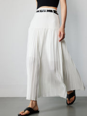 Utility Pleated Long Skirt