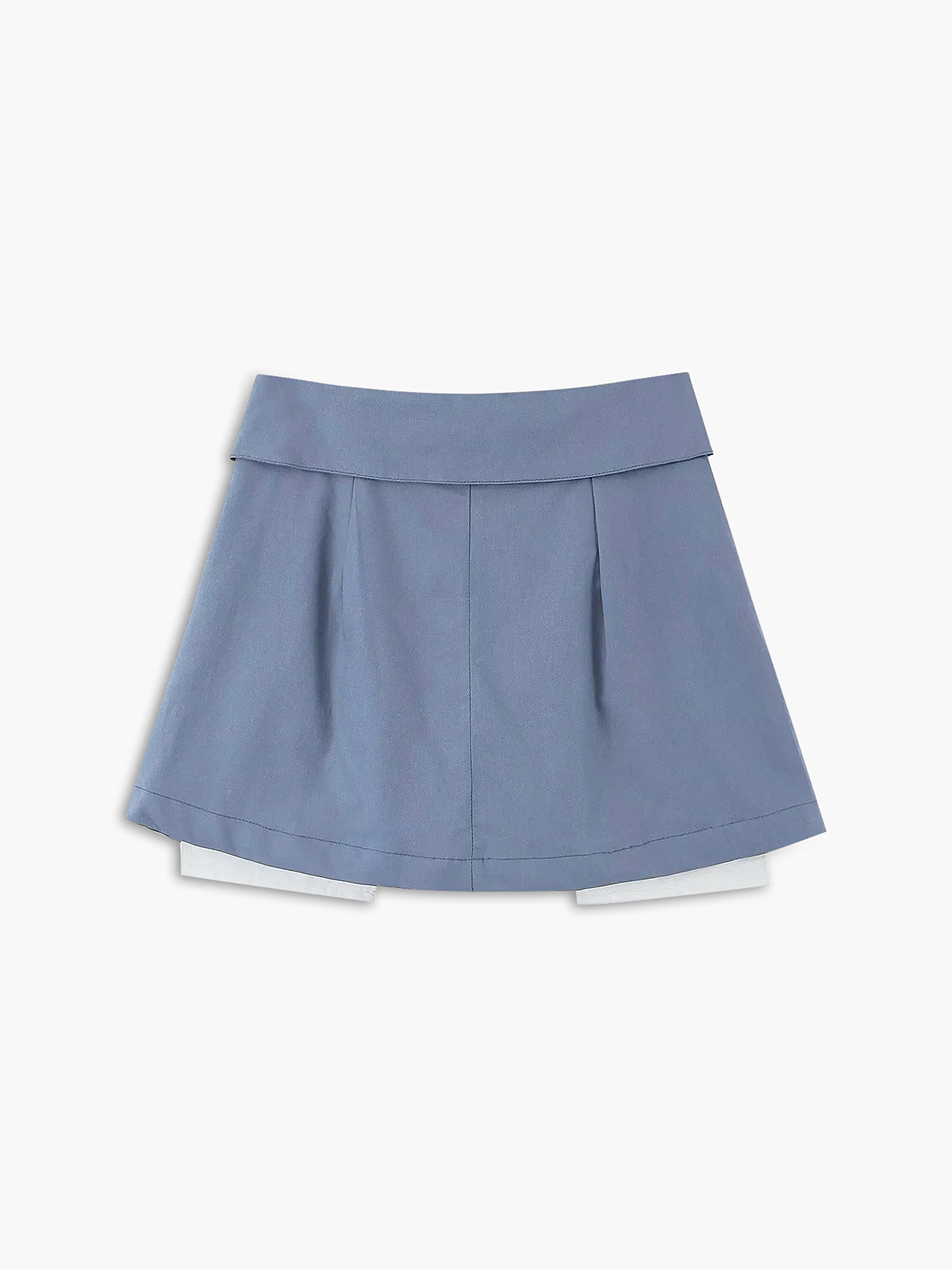 Turn Down Waist Layer Pleat Mini Skirt