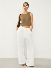 Leisure Textured Crop Tank Top