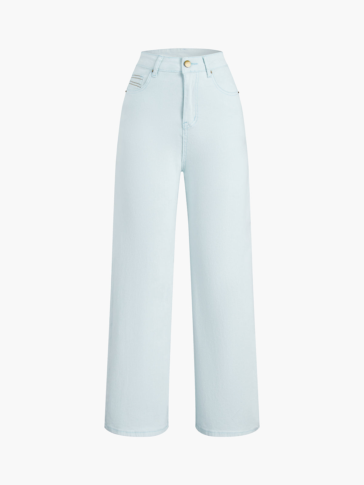 Light Blue Denim Straight Leg Jeans