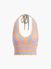 Lollipop Crochet Crop Halter Crop Top