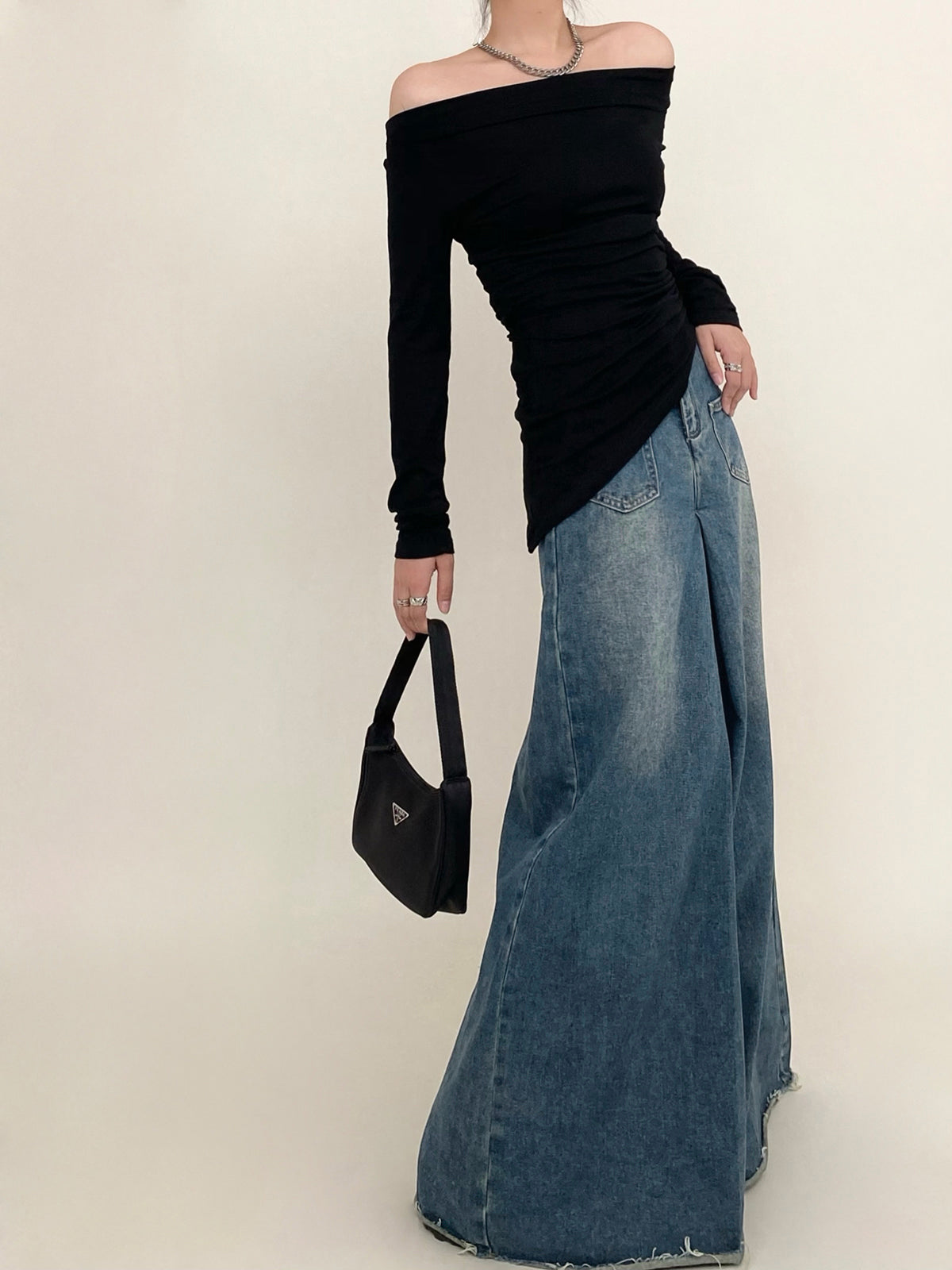 Overzied Denim Wide Leg Pants