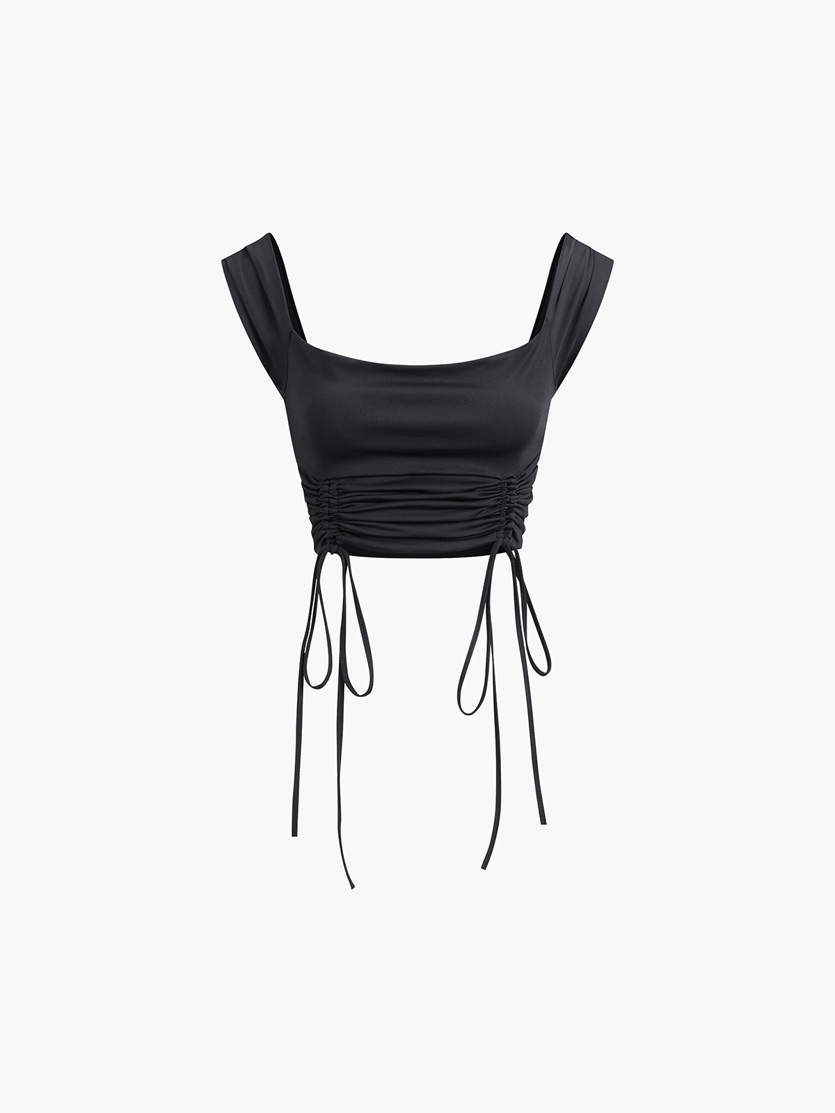 Drawstring Ruched Crop Top