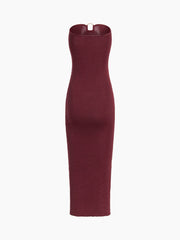 Square Ring Bodycon Tube Midi Dress