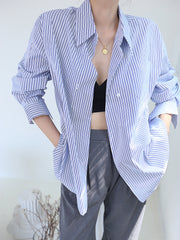 Oversized Pinstripe Button Down Shirt