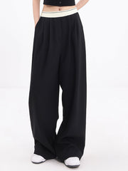 Elastic Waistband Wide Leg Pants