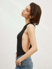 Open Back One Sleeve Bodysuit