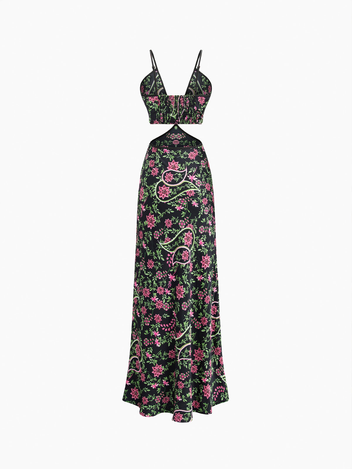 Phoenix Floral Cutout Long Dress