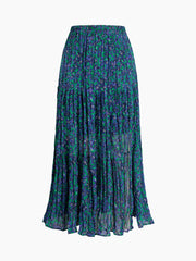 Orchid Pleat Long Skirt