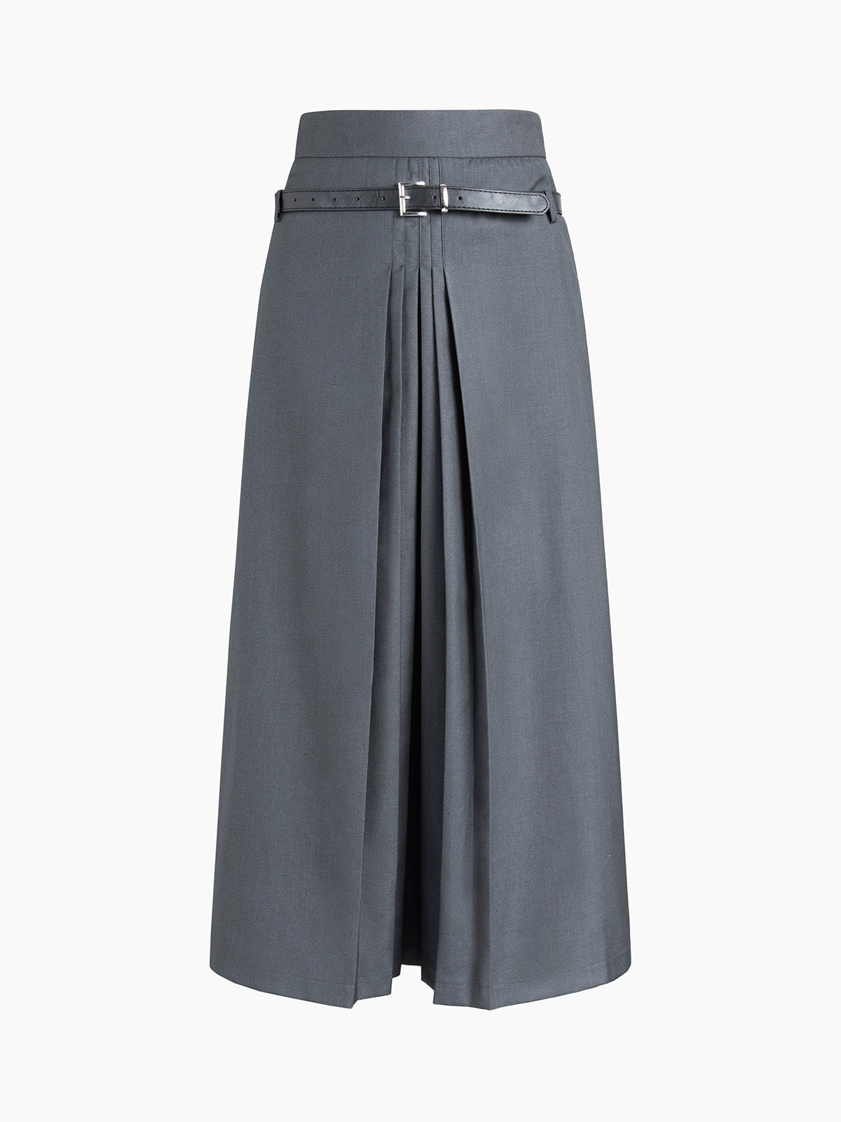 Belted Pleat Long Skirt