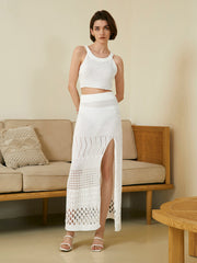 Sicily Eyelet Two Piece Skirt Set