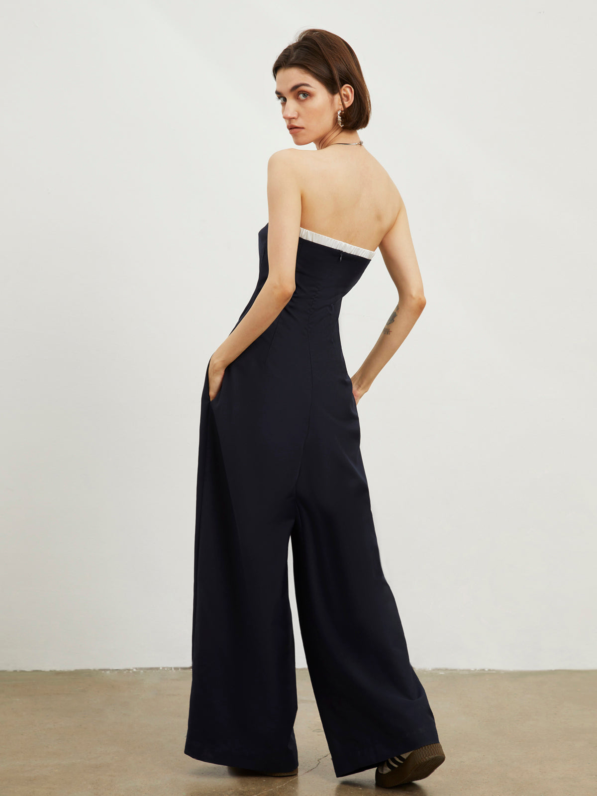 Contrast Trim Tube Jumpsuit