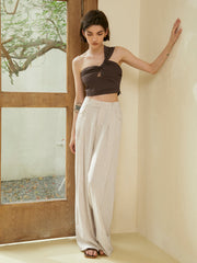 Relaxed Fit Linen Wide Leg Pants