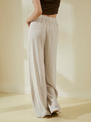 Relaxed Fit Linen Wide Leg Pants